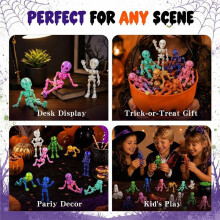 50PCS Skeletons 3D Printed Halloween Fidget Toys, Articulated Non-Candy Favors for Trick-or-Treat & Party Prizes