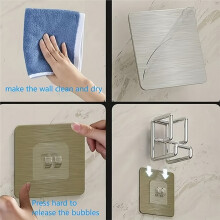6 Ganchos de Acero Inoxidable para Lavabo, Estante Multifuncional Sin Perforaciones para Lavabo de Cocina y Baño y Almacenamiento de Toallas