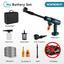 YOFIDRA pistola de lavado a presión sin batería, 200 Bar, 3500W, 6 en 1, para coche y jardín