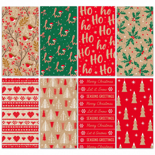 8 Christmas Wrapping Paper Sheets Contemporary 1