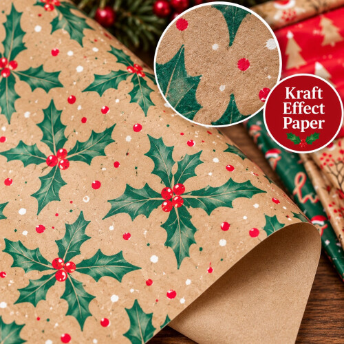 32 Christmas Wrapping Paper Sheets Contemporary 1