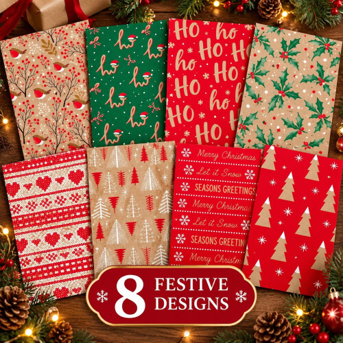32 Christmas Wrapping Paper Sheets Contemporary 2