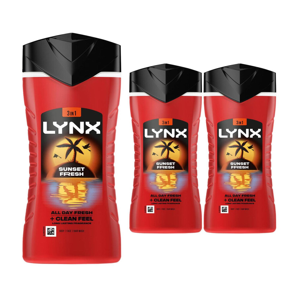 Sunset Fresh Mango And Mandarin 12H Refreshing Fragrance Shower Gel 225Ml 3 Pack Lynx - Image 3