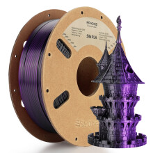 ERYONE Filament PLA pour imprimante 3D FDM, 1.75mm, Noir et Violet Soie