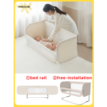 PANGDUBE Barrière de lit convertible 185cm, Nid d'angle 96cm avec sac de rangement, sans vis
