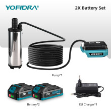 YOFIDRA Pompe de drainage électrique submersible, 60W, 50-80L/min, avec lot de 2 batteries