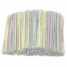 300 pajitas de plástico de 8 pulgadas de largo, multicolores y a rayas.