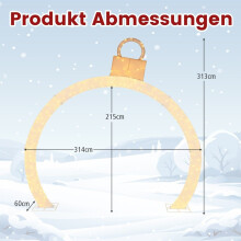Arco navideño de 313 cm de alto con luces Arco navideño Decoración navideña grande
