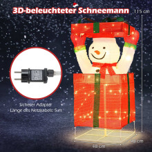 Decoración de muñeco de nieve LED con 100 luces blancas cálidas