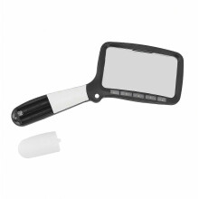 Faltbare Handlupe mit Licht, 5 LEDs, 3-fache Vergrößerung, große rechteckige Leselupe mit dimmbarer LED für Senioren