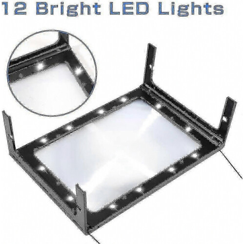 Μεγεθυντικός φακός ανάγνωσης, 12 led εξαιρετικά φωτεινό φωτιζόμενο φωτιστι 1