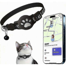 Localizador GPS para gatos compatible con Airtag. Sin cuota mensual. Collar reflectante e impermeable con hebilla de seguridad. Novedad