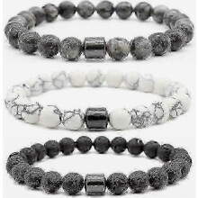 Pulsera para dejar de fumar (paquete de 3), pulsera magnética negra antitabaco para cálculos biliares, elegante y versátil, pulsera ant