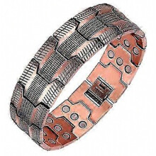 Pulsera de cobre para hombre, 3 veces más resistente, 99,99% cobre puro, magnética con imanes, longitud ajustable con herramienta de aj