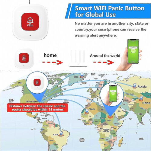 Κουμπί κλήσης φροντιστή WiFi για σύστημα παρακολούθησης ηλικιωμένων στο σπ 2