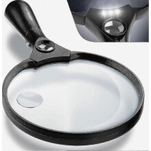 Extra große LED-Handlupe mit Licht – 2x, 4x, 25x Zoom, leichte und bruchsichere Lupe – JD