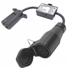 Convertitore da presa piatta a 7 pin da USA a Europa per luci del rimorchio, adattatore per cablaggio del veicolo.