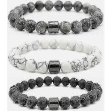 Pulsera para dejar de fumar (paquete de 3), pulsera magnética negra antitabaco para cálculos biliares, elegante y versátil, pulsera ant