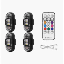 stuks draadloze LED-stroboscopen met afstandsbediening, 8 kleuren, USB-opladen, waterdicht, noodwaarschuwing S04 Nieuw product S04