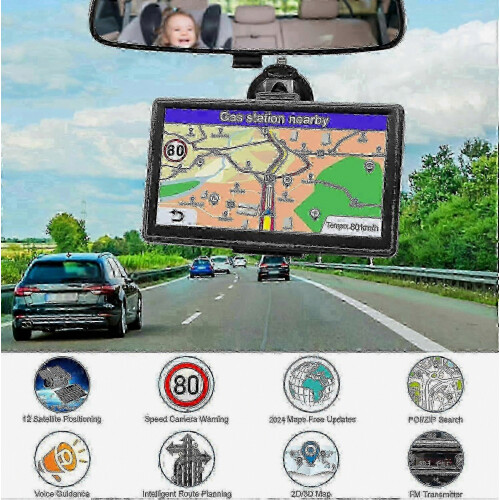 GPS αυτοκινήτου - 7 ιντσών, δωρεάν ενημερώσεις χαρτών εφ' όρου ζωής, κάμερες 1