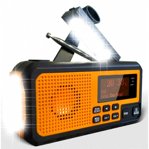 Ραδιόφωνο έκτακτης ανάγκης Crank Radio BT με μπαταρία 5000 MAh Ηλιακό με συσκότιση