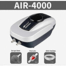 Kit aeratore con pompa ad aria per laghetti per koi fino a 1000 galloni con tubo di uscita dell'aria a doppia uscita e pietre porose.