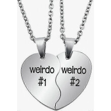 Conjunto de collares BFF para 2 personas - Joyería de amistad en forma de corazón de acero inoxidable, regalo para adolescentes (niñas