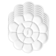 Lot de 6 Palettes de Peinture, 18 Puits en Plastique Réutilisable avec Motif Fleur pour Artistes