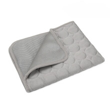 Tapis rafraîchissant pour chien et chat en soie glacée, Gris, XL (100x70cm), Respirant et antidérapant