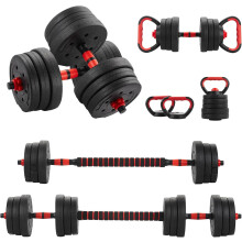 TEENO 6-in-1 Adjustable Dumbbell Set 20kg,Kettlebell,Dumbbells, Barbell, Push-Up Rack, for Home, Gym, School,Dumbbell Sets for Men/Women