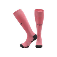 (M(UK 8-2.5), Miami Pink) 2027 Kids Football Grip Socks High Knee Football Training Socks - Quick Dry Breathable Cushioned Socks