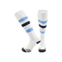 (M(UK 8-2.5), Mancity White) 2027 Kids Football Grip Socks High Knee Football Training Socks - Quick Dry Breathable Cushioned Socks