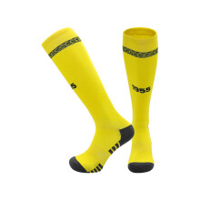 (M(UK 8-2.5), Al-Nassr Yellow) 2027 Kids Football Grip Socks High Knee Football Training Socks - Quick Dry Breathable Cushioned Socks