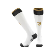 (M(UK 8-2.5), Juventus White) 2027 Kids Football Grip Socks High Knee Football Training Socks - Quick Dry Breathable Cushioned Socks