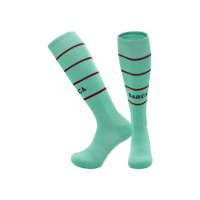 (L(UK 3.5-11), Barca Green) 2027 Kids Football Grip Socks High Knee Football Training Socks - Quick Dry Breathable Cushioned Socks