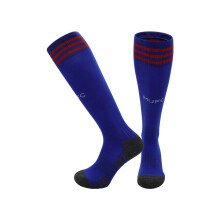 (M(UK 8-2.5), MUFC Blue) 2027 Kids Football Grip Socks High Knee Football Training Socks - Quick Dry Breathable Cushioned Socks