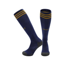 (M(UK 8-2.5), Al-Nassr Blue) 2027 Kids Football Grip Socks High Knee Football Training Socks - Quick Dry Breathable Cushioned Socks