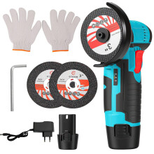 Vremota Meuleuse d'angle sans fil 12V, 19500 tr/min, avec batterie lithium rechargeable, pour bricolage