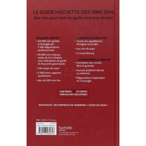 Guide Hachette des Vins sélection 2016, Référence dégustation et achat 1