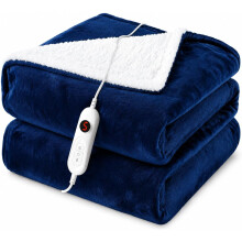 (Blue)Heated Blanket Electric Throw 180x130cm