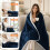 (Blue)Heated Blanket Electric Throw 180x130cm 6