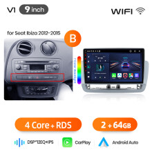 Junsun Autoradio Multimédia Android 14, CarPlay sans fil et Android Auto, Écran Tactile 9 pouces, 2GB 64GB