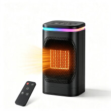 1500W Portable Electric Space Heater, Fan Function, Ultra Quiet, Remote Control, 4 Modes 3 Speeds,Overheat & Tip-Over Protection for Home Office