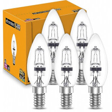 42W E14 C35 Dimmbare Halogenlampe 220-240V Warmweiß 2700K Transparente Kerzenlampe (10er-Pack)_FzCp2