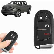 Télécommande d'ouverture sans clé pour voiture, puce 46 MHz 433 MHz, 3+1 boutons, compatible avec Dodge Ram 1500, 2500 et 3500 (2013-20