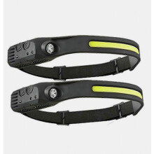 Lot de 2 lampes frontales LED Luxelight, faisceau large 230, rechargeables par USB, détecteur de mouvement intelligent, étanches pour