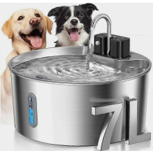 Fontaine à eau pour chiens : Gamelle sans fil en acier inoxydable de 7 L (1,8 gal) pour chiens de petite et grande taille, distributeur