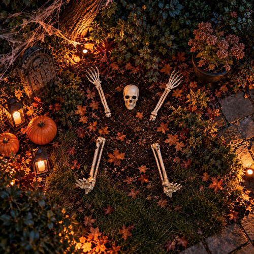 Smart Garden 95cm Halloween BoneYard Bones Skeleton Decoration with Ground Stakes 1