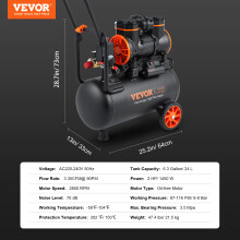 SucceBuy ilmapuristin 24L 1450W öljytön kannettava ilmapumppu auton korjaukseen ja puutyöhön