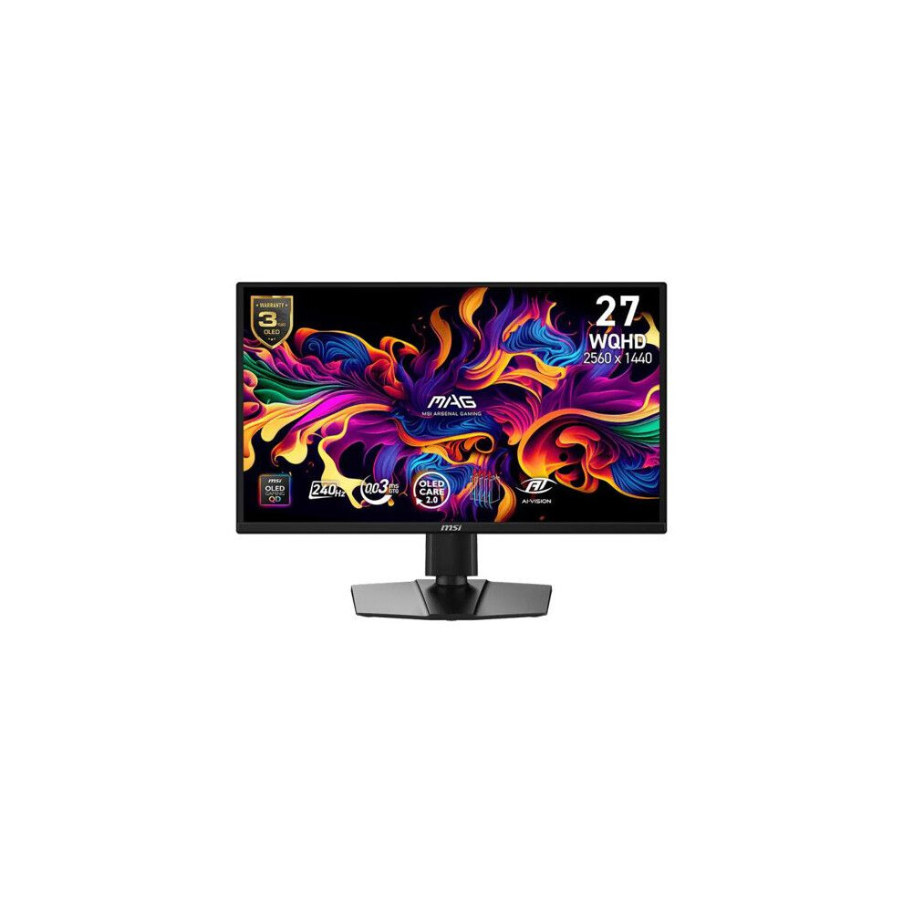 MSI MAG 272QP QD-OLED X24 Gaming Monitor 26,5 Zoll WQHD | QD-OLED Panel 2560x1440, 240 Hz, 0,03 ms, kompatibel mit VESA, HDMI, DisplayPort, USB-C, Adaptive-Sync - Bild 3